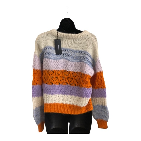 Vero Moda crochet knit colorblock new boho sweater size medium brand new - Picture 14 of 17